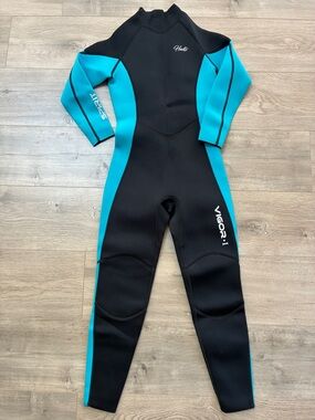 Hevto Black & Teal One-Piece Wetsuit